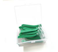 Brossettes Interdentaire Lot de 20 brossettes interdentaires en forme L (0,6-1,2 mm) avec boîte, for le nettoyage et l'hygiène des dents(Dark Green 1.0mm)