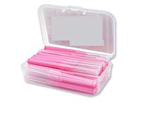 Brossettes Interdentaire Lot de 30 à 50 bâtonnets cure-dents, têtes fil dentaire et brossettes interdentaires en plastique for le nettoyage des dents(30pcs-Pink)