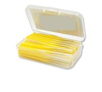 Brossettes Interdentaire Lot de 30 à 50 bâtonnets cure-dents, têtes fil dentaire et brossettes interdentaires en plastique for le nettoyage des dents(30pcs-Yellow)