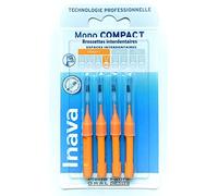 Inava - Brossettes interdentaires Mono Compact - 1,2 mm (espaces étroits) - 4 unités - Orange