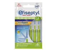 Brossettes Interdentaires Clean Expert 1,6mm - Efiseptyl - Avec Traitement Antibactérien - Sachet De 6 Brossettes