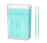 Brossettes Interdentaires,Dent Brossette Outil de Nettoyage,Brosse interdentaire,Brosse de nettoyage dentaire,Brossettes Interdentaires Double Face en Silicone,Nettoyage des Dents à Double tête,Vert