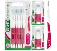 Brossettes interdentaires GUM Bi-Direction 1 2 mm roses - 3 x 6 pièces