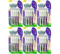 GUM Brossette Interdentaire Violet, Lot de 6, Portable, Cylindrique Extrafine, ISO 3, 1,2 mm, Nylon, Plastique, Manuel, Jetable