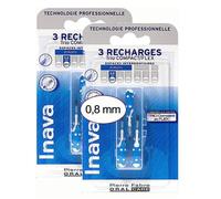 Brossettes interdentaires - Inava - 3 Recharges Étroites 0,8mm - Flexibilité - Résistance - Anti-dérapant