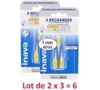Brossettes Interdentaires Inava Brossettes 3 Recharges (Étroit) 1 Mm Jaune Lot De 2 X 3 = 6 Recharges 470930