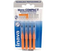 Inava - Brossettes interdentaires Mono Compact - 1,2 mm (espaces étroits) - 4 unités - Orange