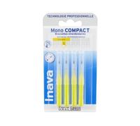 Inava Brossettes interdentaires Mono Compact – 1 mm espaces étroits – Jaune – B/4+2