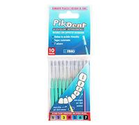 Brossettes interdentaires Pikdent - Noyau en acier revêtu et poils en Tynex - Taille 6 Vert 1,0 Mm Conique - 10 Brossettes