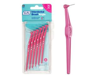 Brossettes Interdentaires TePe Angle, Rose, 0.4mm/ISO 0, 6pcs | Éliminent la plaque dentaire, Nettoyage facile et efficace entre les espaces interdentaires très serrés