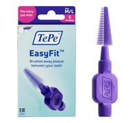 Brossettes Interdentaires TePe EasyFit™, Violet, Tailles M/L, 6pcs | Élimination de la plaque dentaire, Nettoyage efficace entre les dents, Adaptées aux espaces moyens à larges