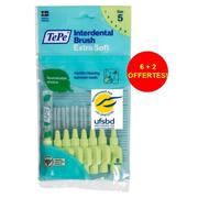 Brossettes Interdentaires TePe, Extra Souples, Verte, 0.8mm/ISO 5, 8pcs, élimine efficacement la plaque dentaire entre les dents, pour espaces larges