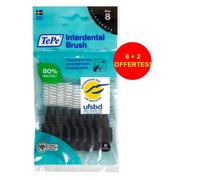 TePe Brossettes interdentaires Originales 1,5 mm ISO 8 Noir 8 pcs – élimine la plaque dentaire