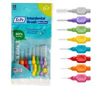 Brossettes Interdentaires TePe, Originales, Pack toutes tailles, Assortiment de couleurs, 0.4-1.3mm/ISO 0-7, 8pcs, élimine la plaque dentaire, espaces très serrés à plus larges