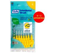 TePe Sachet 6+2 gratuites Iso 4 Brossettes Interdentaires jaune 0.7mm
