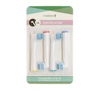 Brossettes Rotatives - PRODENTAL - Sensitive Action - Pack de 4 - Compatible Oral-B - Tête Ronde