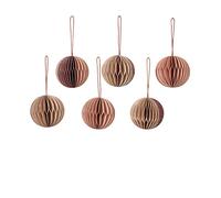Broste Copenhagen 70080421 Décoration de Sapin de Noël en Papier Beige/Rose 6 pièces