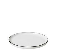 Broste Copenhagen Assiette à dessert Salt 18 cm Porcelaine blanche noire