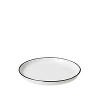 Broste Copenhagen Assiette plate Salt 13,8 cm Porcelaine blanche noire