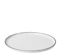 Broste Copenhagen Assiette plate Salt 28 cm Porcelaine blanche noire