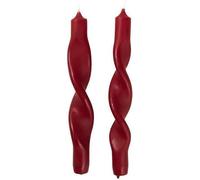 Broste Copenhagen bougies Twist set de 2 pièces 23 cm rouge