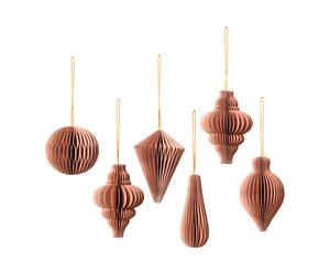 Broste Copenhagen Décoration de Noël Christmas mix Lot de 6 Dusty pink