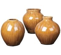 Broste Copenhagen Ingrid 14463241 Lot de 3 vases en céramique fabriqués à la Main Couleur Cannelle Pomme