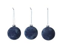 Broste Copenhagen Lot de 3 boules de Noël Alcan bleu foncé