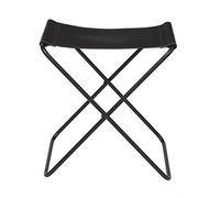 broste Copenhagen NOLA Chaise Pliante, Acier allié Cuir, Noir, B39 x L31 x H45 cm