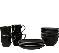 Broste Copenhagen Nordic Coal 14463403 Ensemble de Petit-déjeuner en faïence avec glaçurine réactive de Couleur Charbon pour Quatre Personnes
