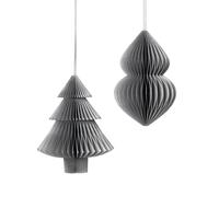 Broste Copenhagen Sapin-Décoration de Noël Christmas mix 2 pièces Silver
