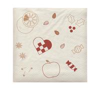 Broste Copenhagen Serviette en papier Fryd 33 x 33 cm. Lot de 20 Pompeian Red
