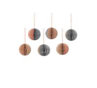 Broste Copenhagen Set6 Lot de 6 Boules décoratives en Papier à Suspendre (argenté/Indien)