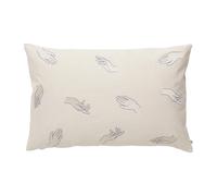 Broste Copenhagen Taie d'oreiller Touch 40x60 cm Intense bleu-off white