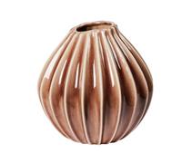BROSTE Copenhagen Vase Large en céramique émaillée Brillante et réactive Marron Fontaine décorative Ronde Design scandinave L 30 x H 30 cm