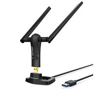 BrosTrend Clé WiFi Puissante AC1200 Mbps pour PC à Windows 11/10/8.1/8/7,Adaptateur USB WiFi, dongle WiFi de réseau Longue portée, Bi-Bande 5GHz 867Mbps + 2.4GHz 300Mbps, 2 Antennes
