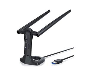 BrosTrend Clé USB Wi-Fi 1200 Mbit/s pour Linux et Windows, grande portée | Double bande, prise en charge Kali, Ubuntu, Mint, Debian, Lubuntu, Xubuntu, Mate, LMDE, Raspberry Pi OS, antenne WiFi 5dBi