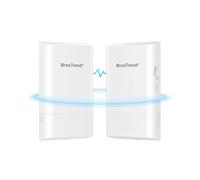 BrosTrend Pont WiFi Extérieur 5GHz 867Mbps, 1KM Point à Point Longue Portée | IP65 Pont WiFi Ethernet PtP/PtMP Plug & Play, PoE Passif, WiFi Bridge sans Fil CPE pour Ferme Garage Bâtiment etc. Pack de 2