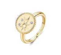 Brosway Bague Femme Avec Symbole Lune/Soleil | Collection Chakra - BHKR004, 16, Acier inoxydable Métal non précieux acier inoxydable, Non applicable.