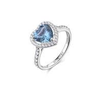 Brosway Bague Femme en Argent et Cloud Light Blue avec Symbole Coeur | Collection Fancy - FCL128, 16, Argent sterling, Zircone cubique cloud light blue