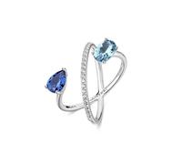 Brosway Bague femme en argent et Freedom Blue | Collection Fancy - FFB134, 18, Argent sterling, Zircone cubique