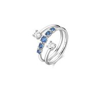 Brosway Bague pour femme Collection Fancy de la ligne Freedom Blue. Bague en argent 925 rhodié et zircones bleu clair taille 16 Trendy cod. FFB124D