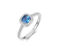 Brosway Bague pour femme Collection Fancy de la ligne Freedom Blue. Bague en argent 925 rhodié et zircones bleu clair Taille 10 Trendy cod. FFB129, Argent sterling, Zircone