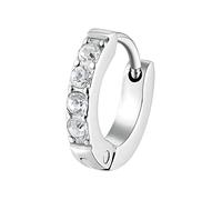 Brosway BHKE036 Boucles d'oreilles à créoles pour femme, 12mm, Acier inoxydable Acier allié, cristaux