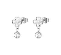 Brosway BHKE182 Boucles d'oreilles femme en acier avec symbole trèfle à quatre feuilles, collection Chakra, 17mm, Acier inoxydable, Non applicable.