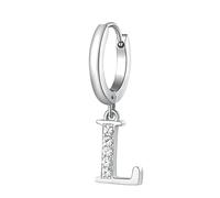 Brosway Boucles d'oreilles à créoles pour femme en acier avec symbole lettres, boucle d'oreille unique pour femme, collection Chakra - BHKE068, 24mm, Acier inoxydable Acier allié, Non applicable.