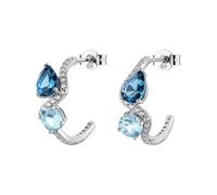 BROSWAY Boucles d'oreilles femme en argent 925, avec cristaux bleus, style élégant, modèle FCL137