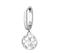Brosway Boucles d'oreilles femme simple, boucles d'oreilles créoles en acier cristaux trèfle | Collection Chakra - BHKE001