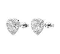 Brosway Boucles d'oreilles pour femme, boucles d'oreilles à Lobo en argent et blanc infini avec symbole cœur | Collection FANCY - FIW165