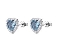 Brosway Boucles d'oreilles pour femme, boucles d'oreilles à Lobo en argent et Cloud Light Blue avec symbole cœur | Collection FANCY - FCL127